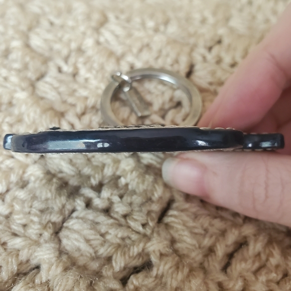 Coach Patent Leather Whale Keychain Blue - Picture 3 of 6